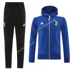 2021-2022 Juventus Camouflage Blue Thailand Soccer Jacket Uniform With Hat-LH