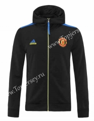 2021-2022 Manchester United Black Thailand Soccer Jacket With Hat-LH