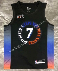 City Edition 2021 New York Knicks Black #7 NBA Jersey-311