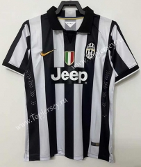 Retro Version 14-15 Juventus Home Black&White Thailand Soccer Jersey AAA-811