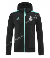 2021-2022 Real Madrid Black&Green Thailand Soccer Jacket With Hat-LH