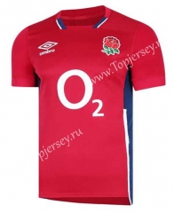 2021-2022 England Away Red Thailand Rugby Shirt