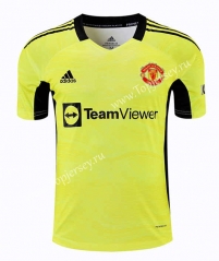 2021-2022 Manchester United Goalkeeper Yellow Thailand Soccer Jersey AAA