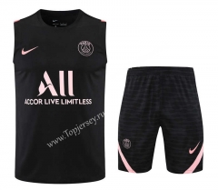 2021-2022 Paris SG Black Thailand Soccer Vest Uniform-815