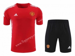 2021-2022 Manchester United Red Thailand Training Soccer Uniform-418