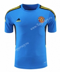 2021-2022 Manchester United Blue Thailand Training Soccer Jersey-418