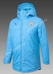 2021-2022 Manchester City Blue Cotton Coat With Hat-GDP
