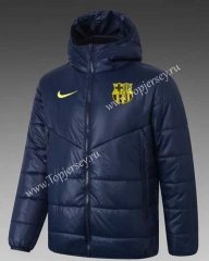 2021-2022 Barcelona Royal Blue Cotton Coat With Hat-GDP