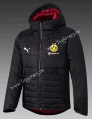 2021-2022 Borussia Dortmund Black Cotton Coat With Hat-GDP