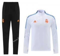 2021-2022 Real Madrid White Thailand Soccer Tracksuit-LH