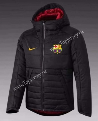 2021-2022 Barcelona Black Cotton Coat With Hat-GDP