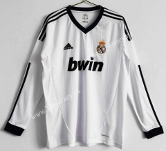 Retro Version 12-13 Real Madrid Home White LS Thailand Soccer Jersey AAA-C1046