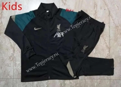 2021-2022 Liverpool Black&Green Kids/Youth Soccer Jacket Uniform-815