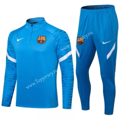 2021-2022 Barcelona Camouflage Blue Thailand Soccer Tracksuit -411