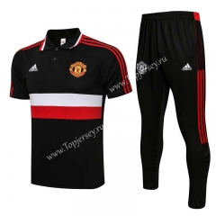 2021-2022 Manchester United Black Thailand Polo Uniform-815