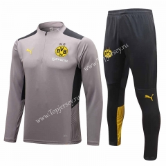 2021-2022 Borussia Dortmund Light Gray Thailand Soccer Tracksuit-815