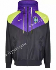 2021-2022 Brazil Black&Purple Trench Coats With Hat-GDP