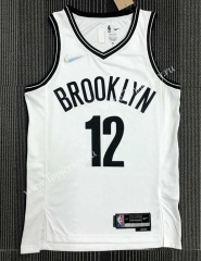 75th Anniversary Brooklyn Nets White #12 NBA Jersey-311