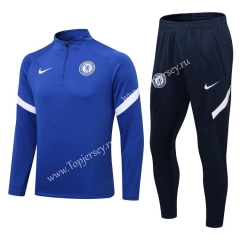 2021-2022 Chelsea Camouflage Blue Thailand Soccer Tracksuit-411