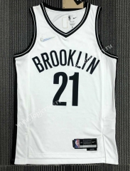 75th Anniversary Brooklyn Nets White #21 NBA Jersey-311