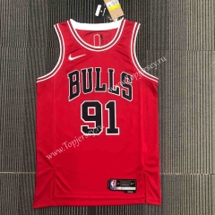 75th Anniversary Chicago Bulls Red #91 NBA Jersey-311