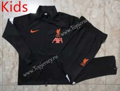 2021-2022 Liverpool Black Kids/Youth Soccer Jacket Uniform-815
