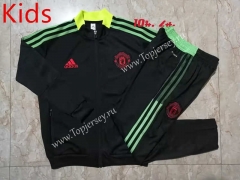 2021-2022 Manchester United Black Kids/Youth Soccer Jacket Uniform-815