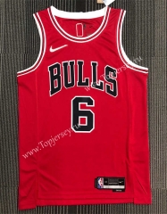75th Anniversary Chicago Bulls Red #6 NBA Jersey-311