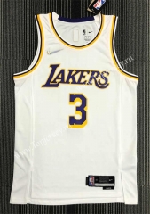 75th Anniversary Los Angeles Lakers White #3 NBA Jersey-311