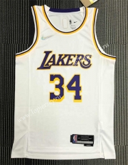 75th Anniversary Los Angeles Lakers White #34 NBA Jersey-311