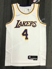 75th Anniversary Los Angeles Lakers White #4 NBA Jersey-311