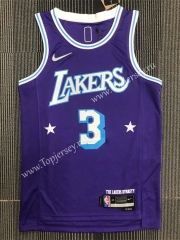 75th Anniversary Los Angeles Lakers Purple #3 NBA Jersey-311