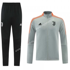 2021-2022 Juventus Gray&Orange (Ribbon) Thailand Soccer Jacket Uniform-LH