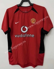Retro Version 02-04 Manchester United Home Red Thailand Soccer Jersey AAA-811