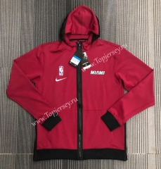 2021-2022 Player Version NBA Miami Heat Red With Hat Jacket-311