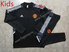2021-2022 Manchester United Black Kids/Youth Soccer Jacket Uniform-815