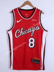 75th Anniversary Chicago Bulls Red #8 NBA Jersey