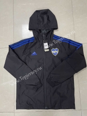 2021-2022 Boca Juniors Black Trench Coat With Hat-815