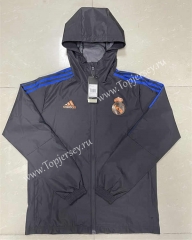 2021-2022 Real Madrid Black Trench Coat With Hat-815