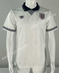 Retro Version 1990 England Home White Thailand Soccer Jersey AAA-503