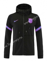 2021-2022 Barcelona Black&Purple Thailand Soccer Jacket With Hat-LH