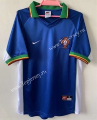 Retro Version 1998 Portugal Away Blue Thailand Soccer Jersey AAA-9171