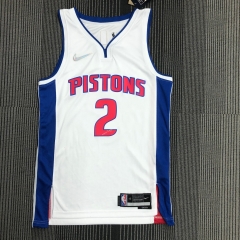 75th Anniversary Detroit Pistons White #2 NBA Jersey-311