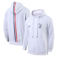 2021-2022 France White Thailand Soccer Tracksuit Top With Hat-LH