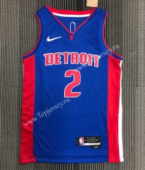 75th Anniversary Detroit Pistons Blue #2 NBA Jersey-311