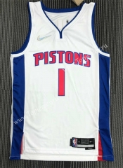 75th Anniversary Detroit Pistons White #1 NBA Jersey-311