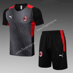 2021-2022 AC Milan Black Pad printing Thailand Short-sleeved Tracksuit-815
