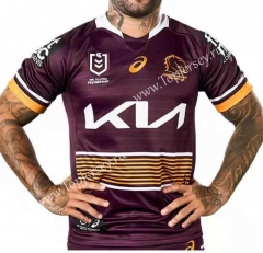 2021-2022 Mustang Home Maroon Thailand Rugby Shirt