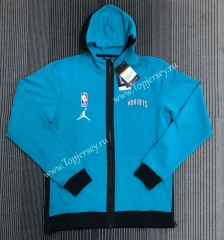 2021-2022 Player Version Charlotte Hornets Blue With Hat Jacket-311