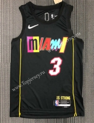 2021-2022 City Edition Miami Heat Black #3 NBA Jersey-311